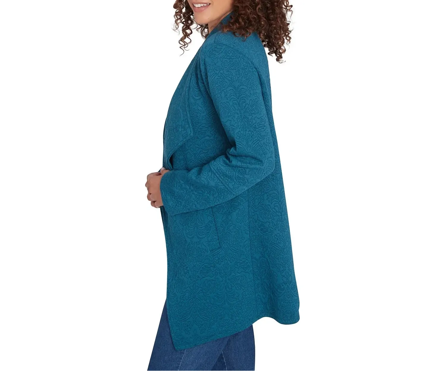 Ruby Rd. Womens Winter Scroll Quilted Knit Jacket