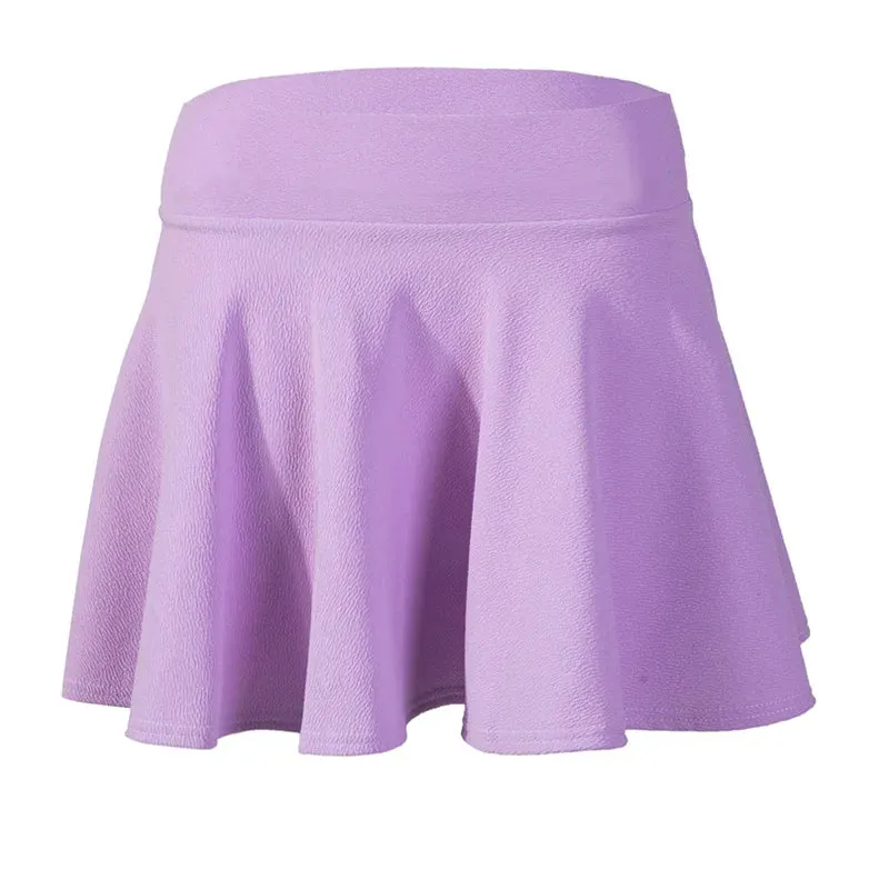Summer Basic Skirts Women Shorts Mini Elastic Pleated Skirts High Waist Bubble Sun Skirts School Girl Uniform Lined Safety Pants