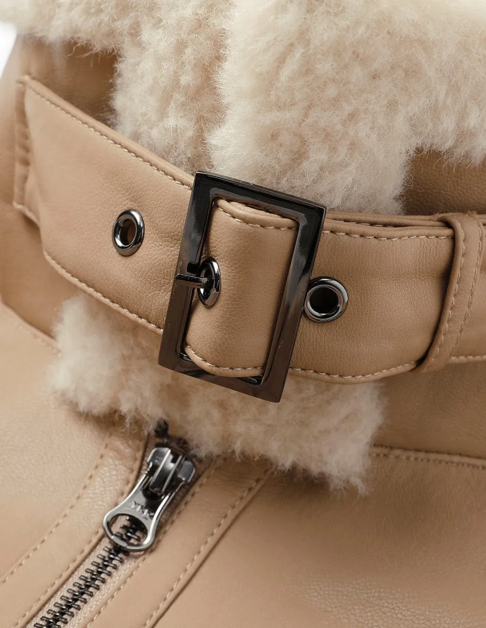 Women's short leather fur jacket